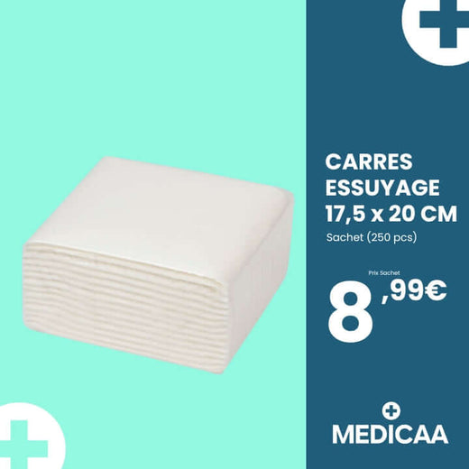 Carres d'essuyage 17,5 x 20 cm - Abena