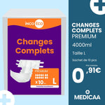 Changes Complets Premium - Ultra Absorbants - Prix Discount - 4000 ml - Taille L - IncoEco