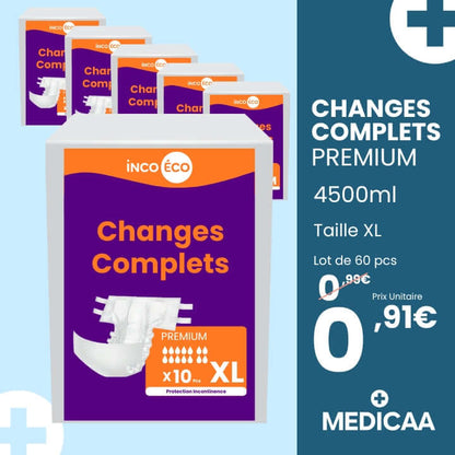 Changes Complets - Taille XL - 4500ml - Ultra-Absorbants Premium - IncoEco lot