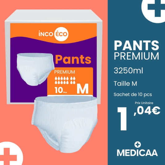 Pants - Taille M - 3250ml  - Culottes Ultra Absorbantes Premium - IncoEco sachet