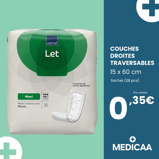 Medicaa couches adultes traversables 15 x 60 cm abena sachet