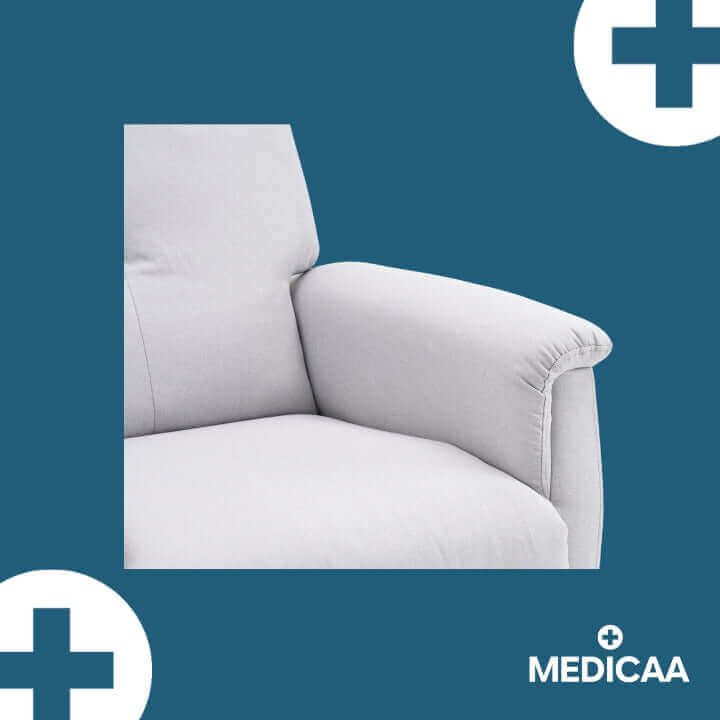 Medicaa fauteuil releveur eco 2 moteurs gris clair Gaston accoudoirs