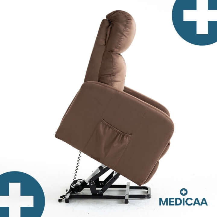 Medicaa fauteuil_releveur 4 moteurs Jules Tranquille emile chocolat profil leve