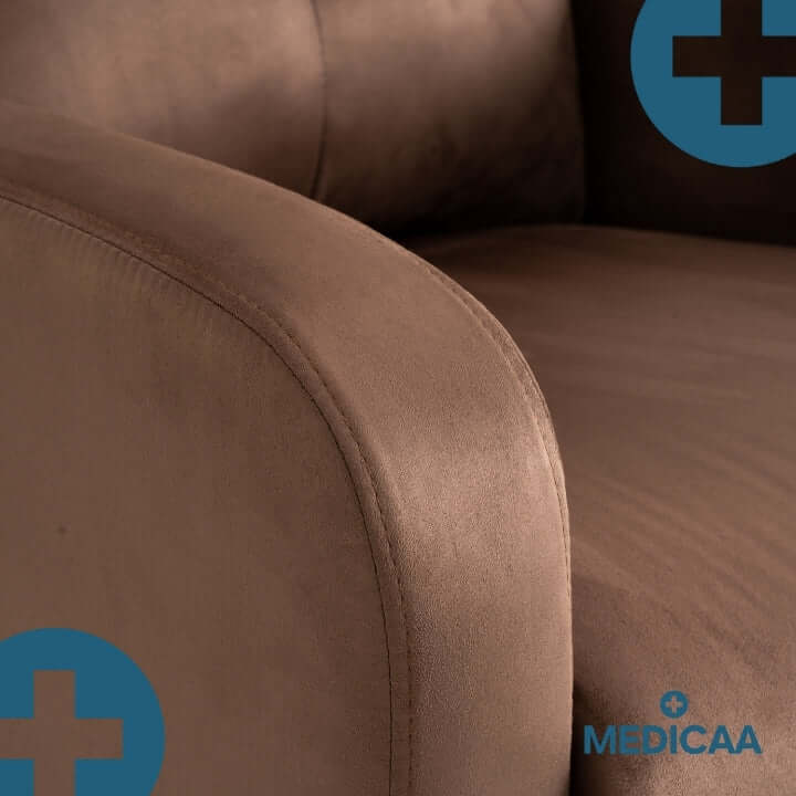 Medicaa fauteuil_releveur 4 moteurs Jules Tranquille emile chocolat detail accoudoir