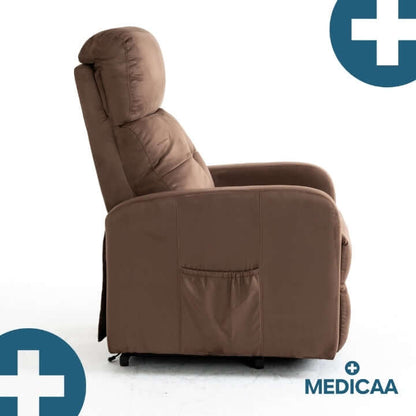 Medicaa fauteuil_releveur 4 moteurs Jules Tranquille emile chocolat profil assis