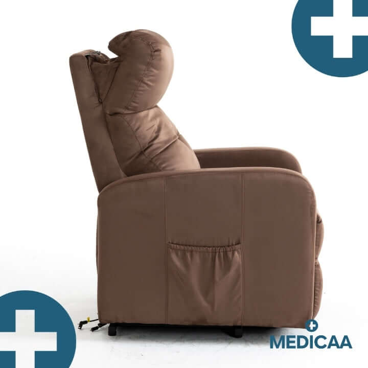 Medicaa fauteuil_releveur 4 moteurs Jules Tranquille emile chocolat profil appui tete