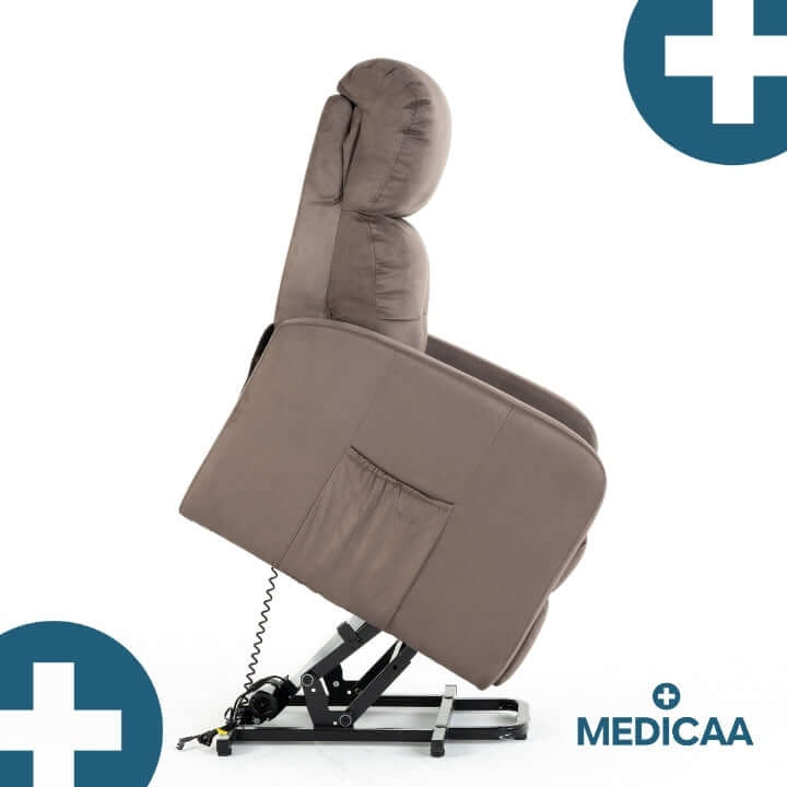 Medicaa fauteuil_releveur 4 moteurs Jules Tranquille emile taupe profil leve 2
