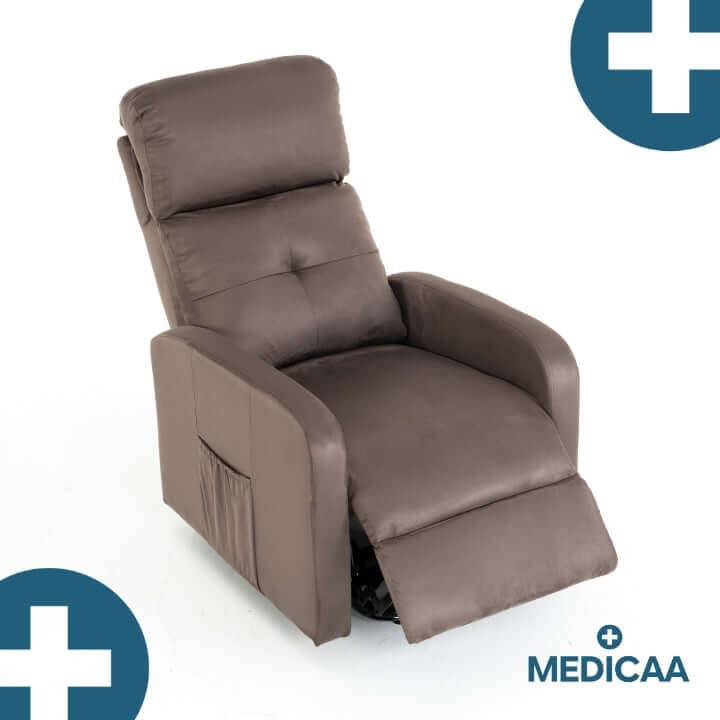 Medicaa fauteuil_releveur 4 moteurs Jules Tranquille emile taupe profil semi relax dessus