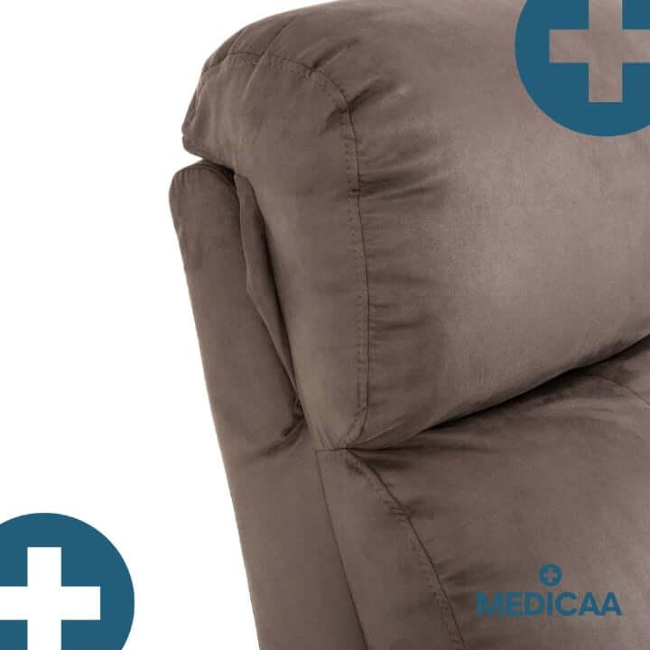 Medicaa fauteuil_releveur 4 moteurs Jules Tranquille emile taupe detail appui tete proche