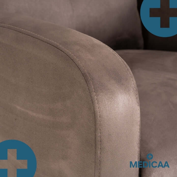 Medicaa fauteuil_releveur 4 moteurs Jules Tranquille emile taupe detail accoudoir