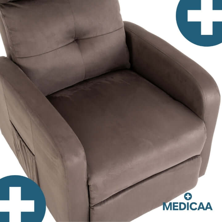 Medicaa fauteuil_releveur 4 moteurs Jules Tranquille emile taupe detail assise