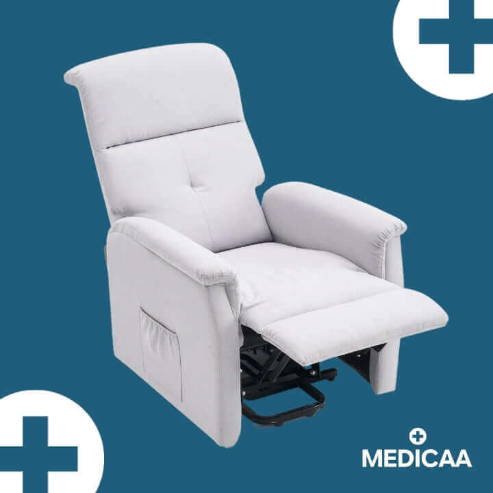 Medicaa fauteuil releveur eco 2 moteurs gris clair Gaston releve jambe releve