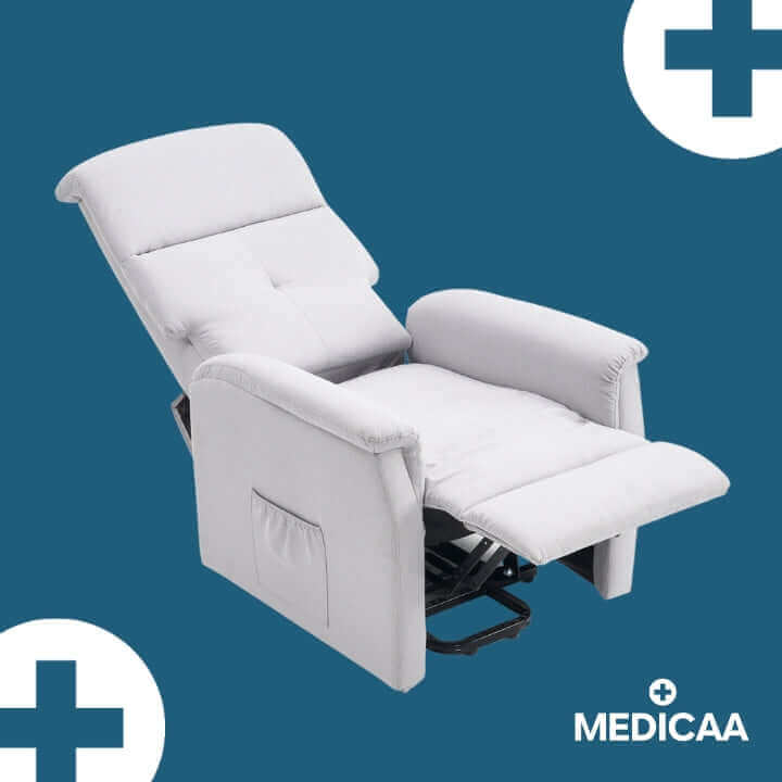 Medicaa fauteuil releveur eco 2 moteurs gris clair Gaston releve jambe dossier
