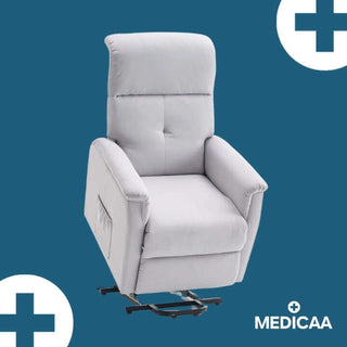 Fauteuil relax releveur 3 fonctions (2 moteurs) – Marcel – Gris clair