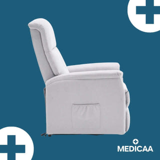 Fauteuil relax releveur 3 fonctions (2 moteurs) – Marcel – Gris clair