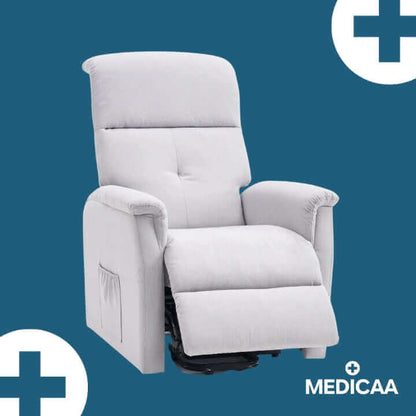 Medicaa fauteuil releveur eco 2 moteurs gris clair Gaston releve jambe moitie