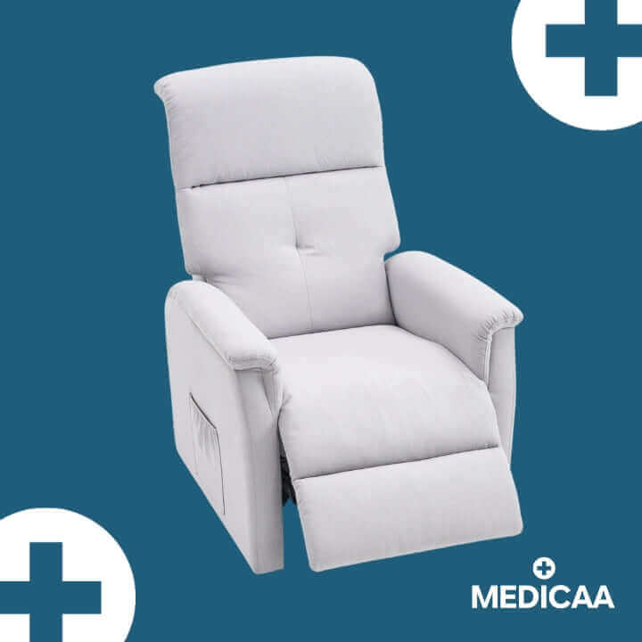 Medicaa fauteuil releveur eco 2 moteurs gris clair Gaston releve jambe dessus