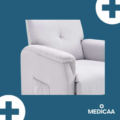 Medicaa fauteuil releveur eco 2 moteurs gris clair Gaston accoudoir