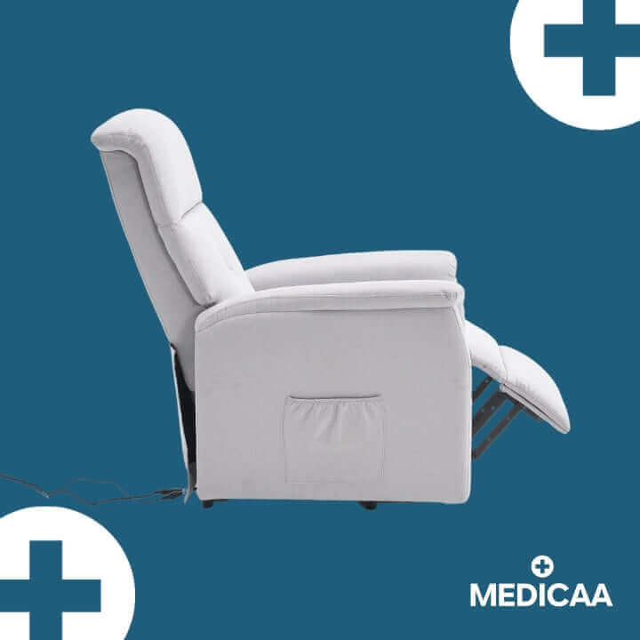 Medicaa fauteuil releveur eco 2 moteurs gris clair Gaston releve jambe moitie