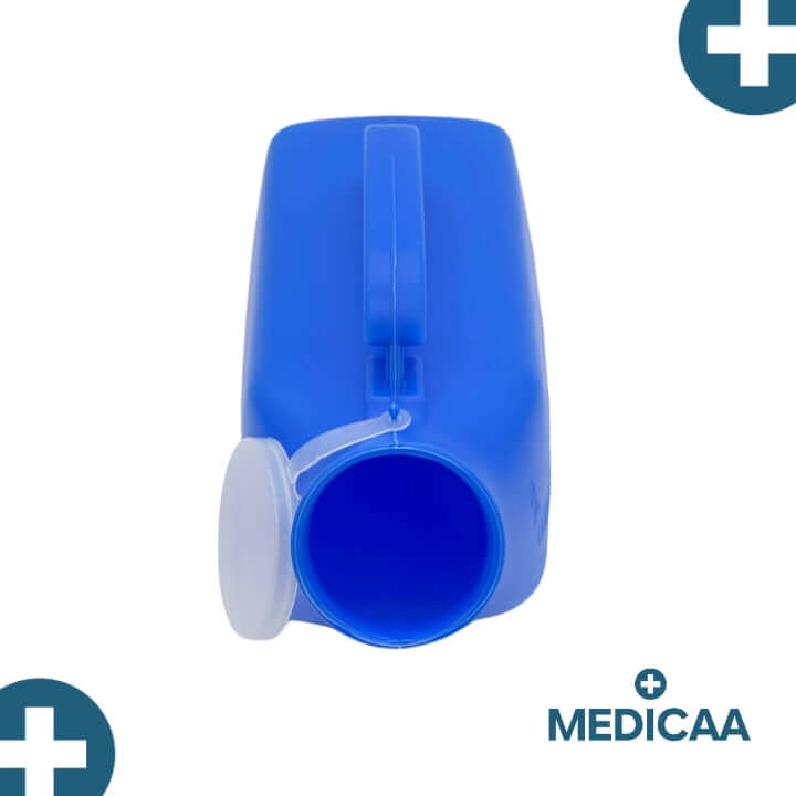Pistolet Urinal Homme Bleu 2000ml dessus ouvert