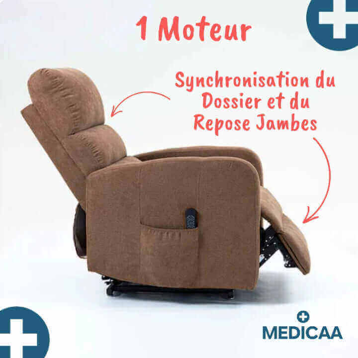 Fauteuil releveur électrique Tranquille Émile 1 moteur – Confort essentiel et simplicité d’utilisation