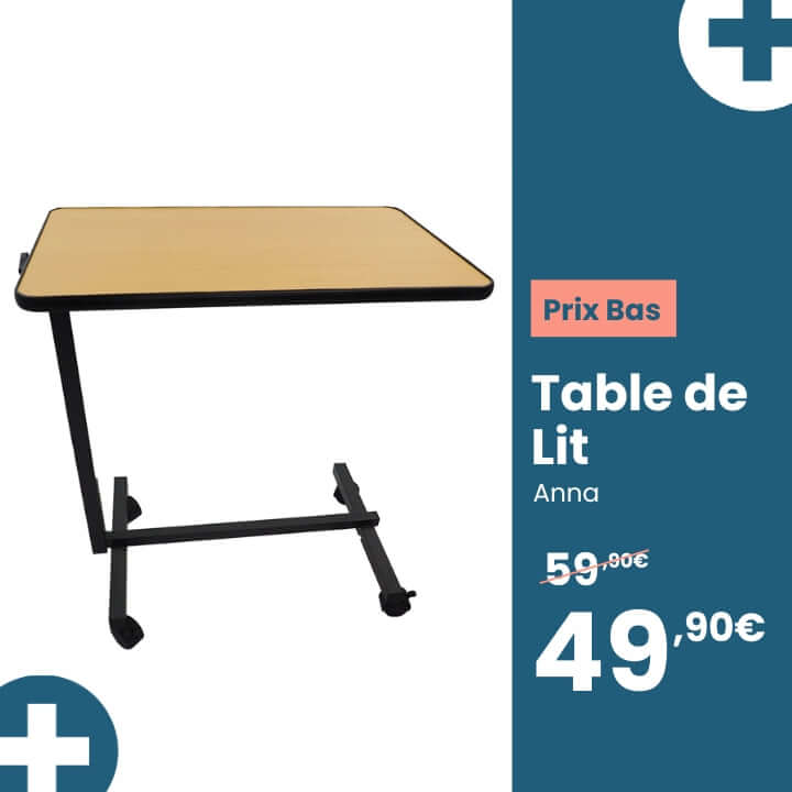Table de lit Anna façon bois de hêtre