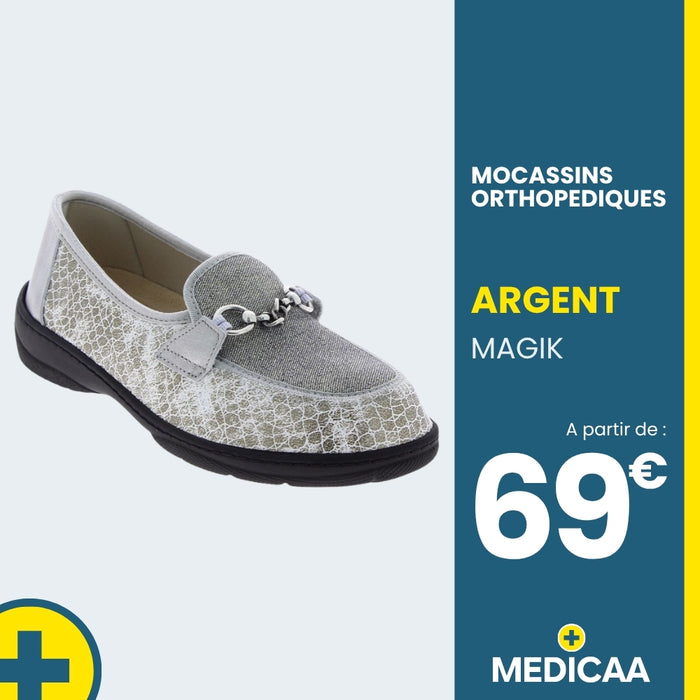 Mocassins Orthopédiques Magik - Femme - Argent