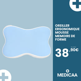 Oreiller Ergonomique à Mémoire de Forme 60 x 40 x 12 cm