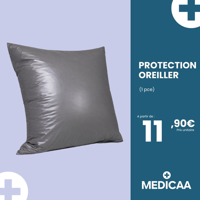 Protection oreiller réutilisable grise