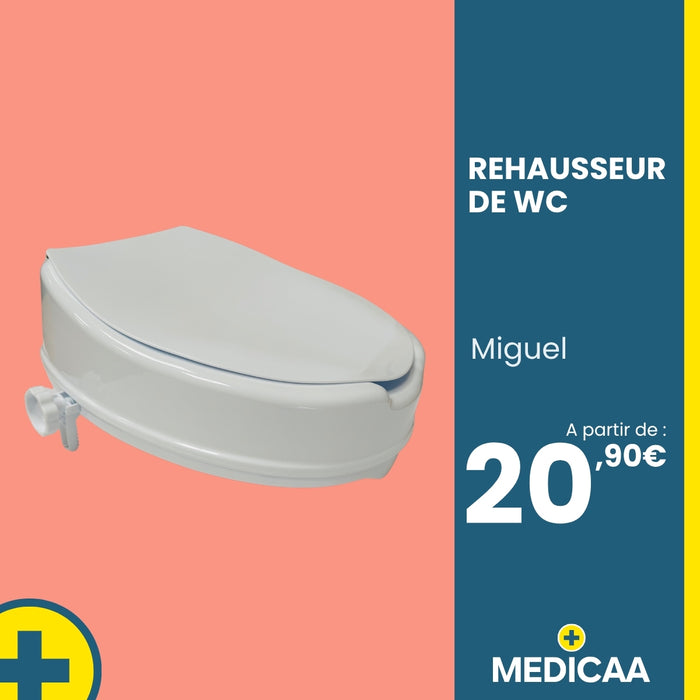 Rehausseur de toilette - avec couvercle - (Miguel)