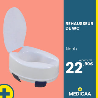 Rehausseur de toilette clipsable - avec couvercle - (Noah)