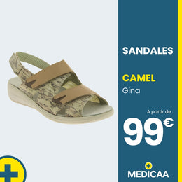 Sandales Confort Gina - Femme - Camel