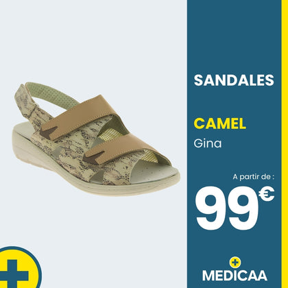 Sandale Confort Gina - Femme - Camel