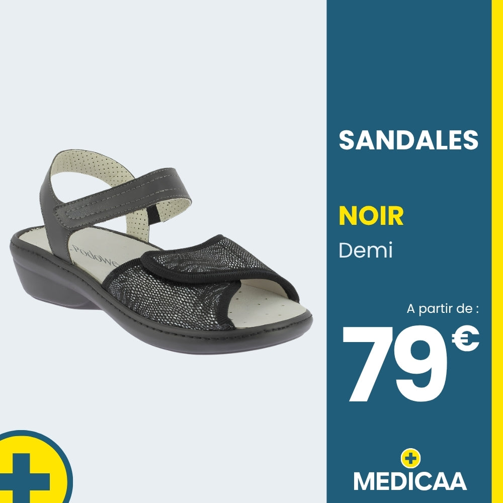 Sandales Confort Demi - Femme - Noir