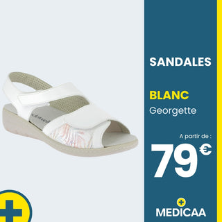 Sandales Confort - (Georgette) - Femme - Blanc