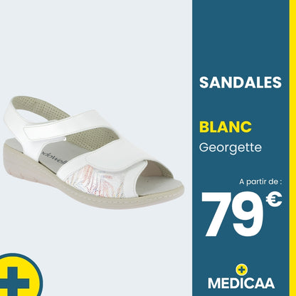 Sandales Confort - (Georgette) - Femme - Blanc