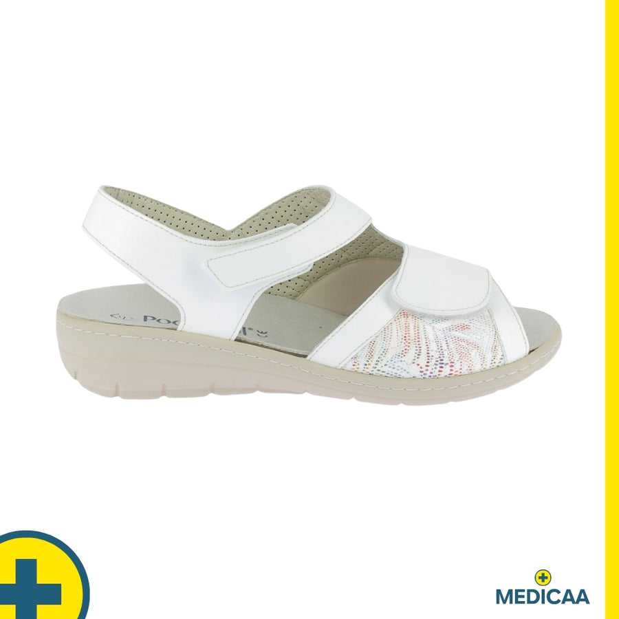 Sandales Confort - (Georgette) - Femme - Blanc