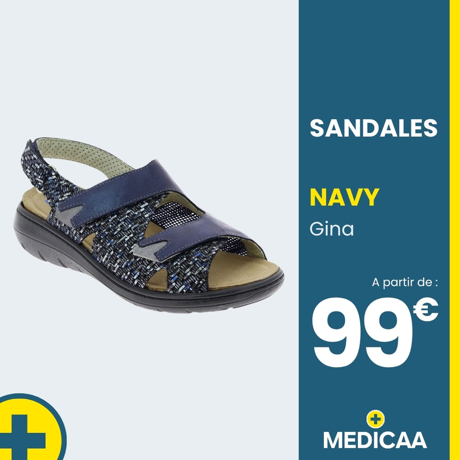 Sandales Confort Gina - Femme - Navy