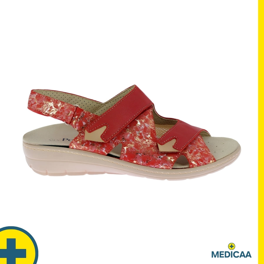 Sandales Confort Gina - Femme - Rouge