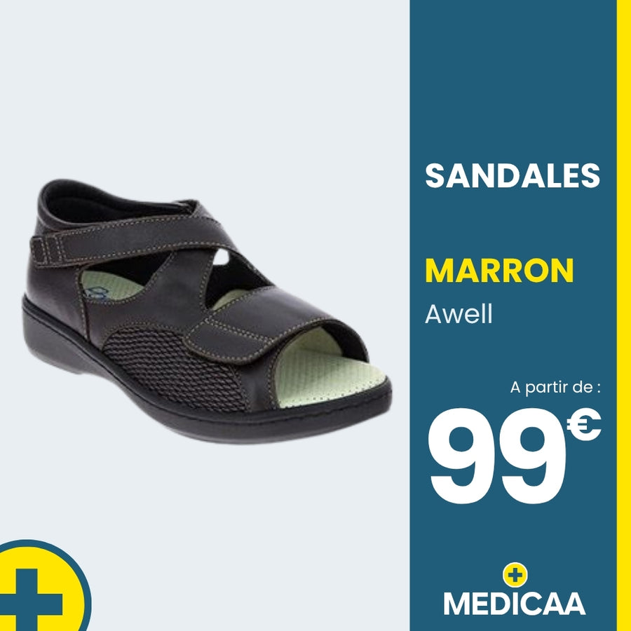 Sandales Orthopédiques Awell - Mixte - Marron