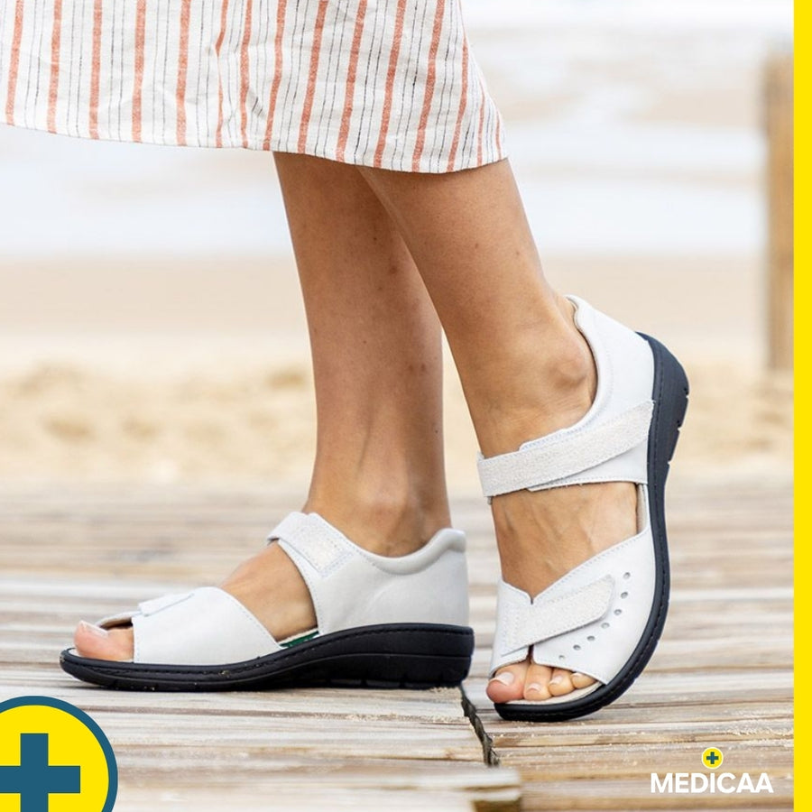 Sandales Orthopédiques - (Gaia) - Femme - Écru