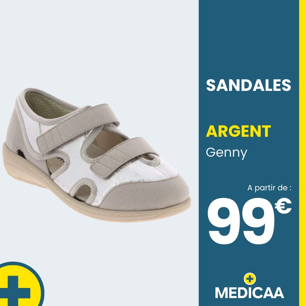 Sandales Orthopédiques - (Genny) - Femme - Argent