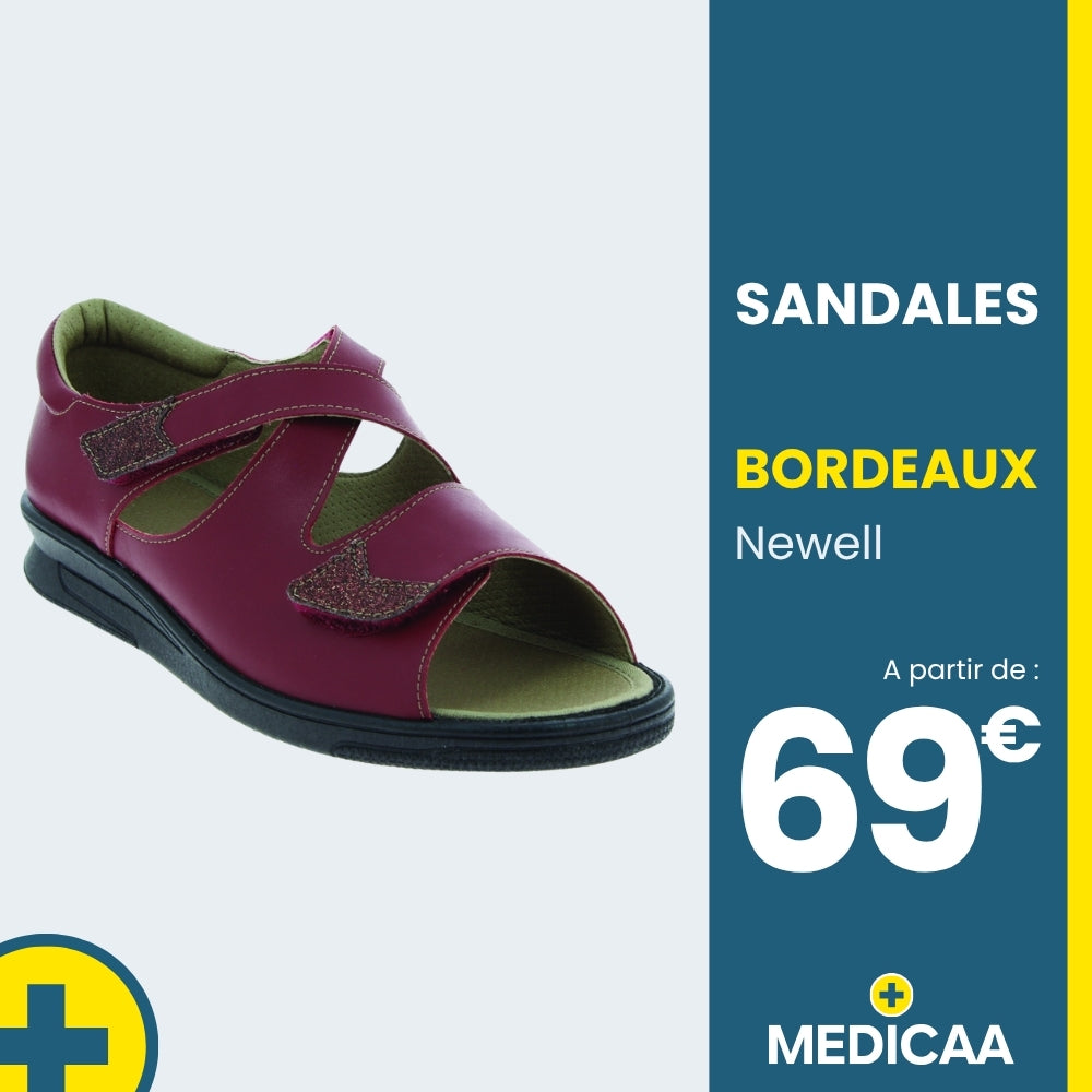 Sandales Orthopédiques Newell - Femme - Bordeaux