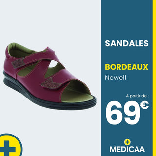 Sandales Orthopédiques Newell - Femme - Bordeaux
