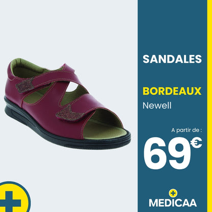 Sandales Orthopédiques Newell - Femme - Bordeaux