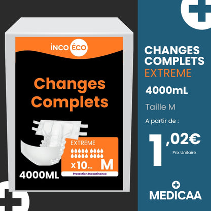 Changes Complets Extreme - Ultra Absorbants - 4000 mL - Taille M - IncoEco