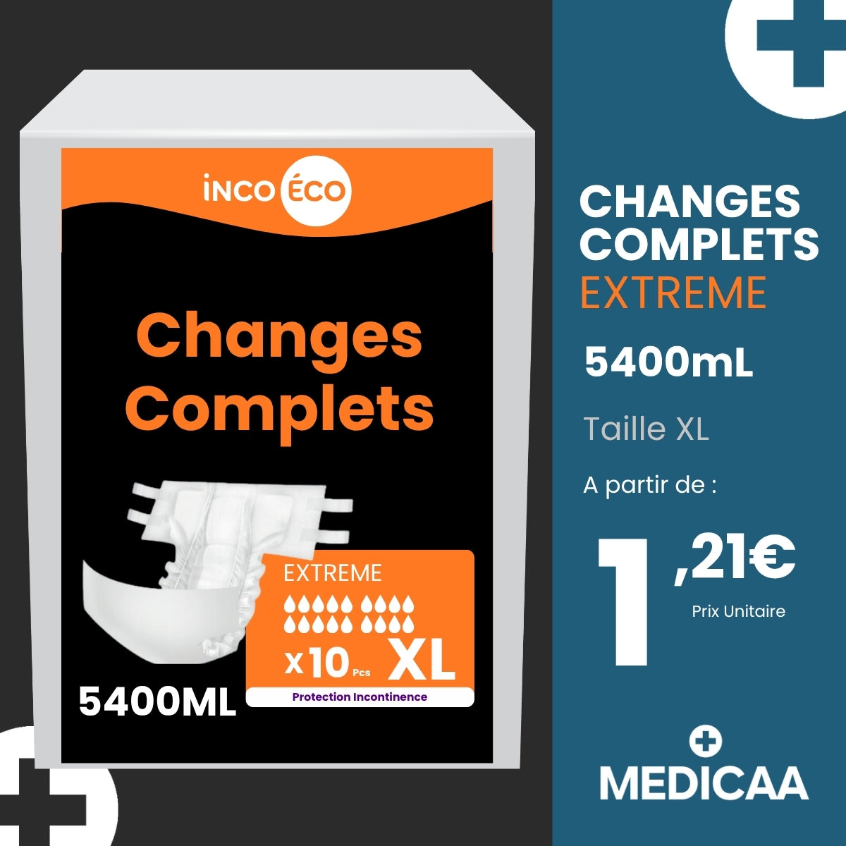 Changes Complets Extreme - Ultra Absorbants - 5400 mL - Taille XL - IncoEco