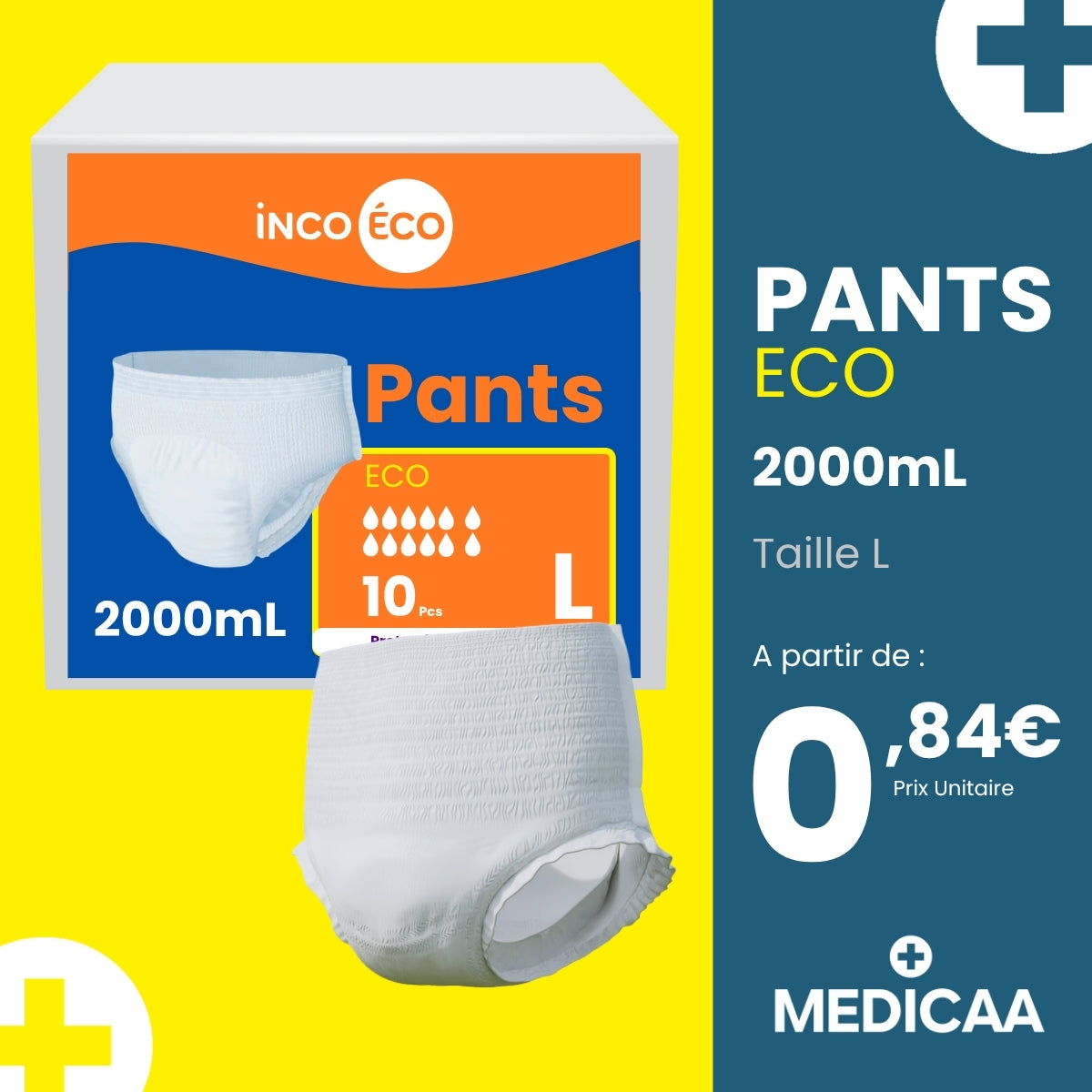 Culotte Ultra Absorbante - Pants Eco - 2000 mL - Taille L - IncoEco