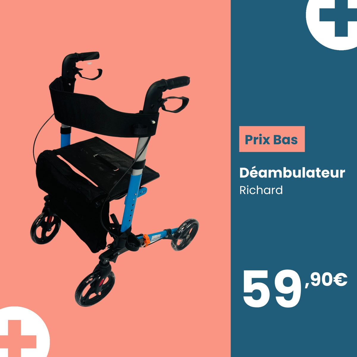 Déambulateur 4 roues Richard Medicaa