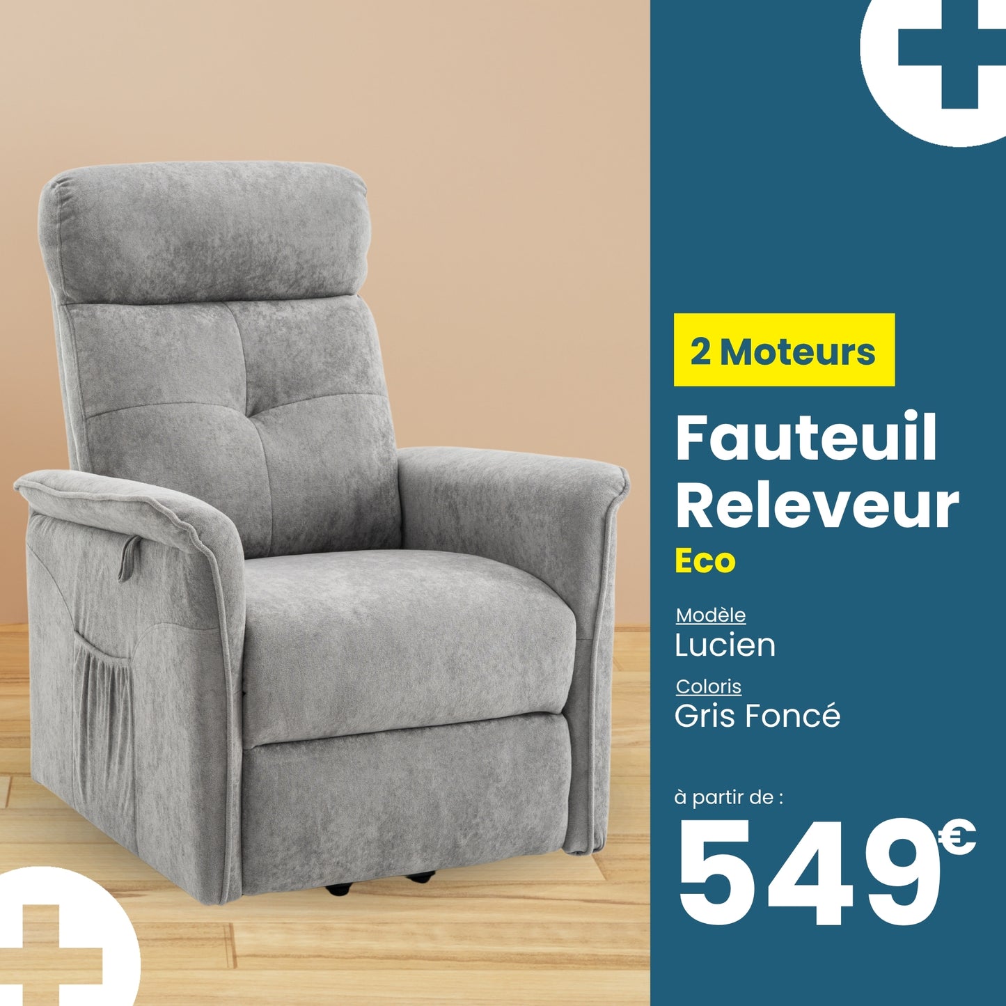 fauteuil releveur 2 moteurs eco lucien